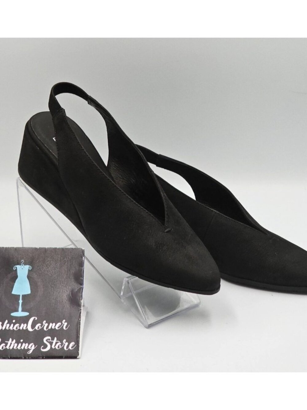 Eileen Fisher Womens Black Nubuck Leather Devi Tumbled Slingback Shoes Sz 6 2917 - Picture 10 of 16